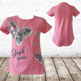 Meisjes t shirt Simply You roze 98/104