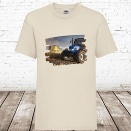 Jongens shirt New holland tractor natural