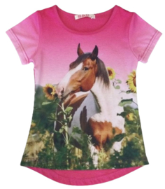 Paarden shirt kind zonnebloem