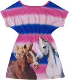 Paarden jurk streep roze