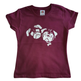 T-shirt Buldog aubergine