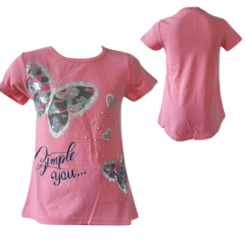 Meisjes t shirt Simply You roze