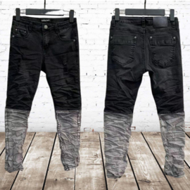 bungeejumpen servet rechtop Grijze jeans met scheuren | Stoere jongenskleding