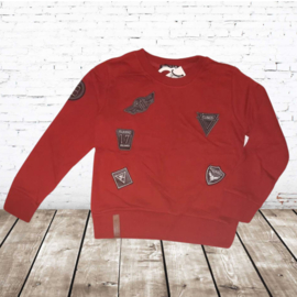 Jongens sweater sticker rood