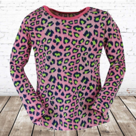 Shirt met panterprint  roze 98/104