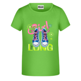 Meisjes T-shirt lime shoes