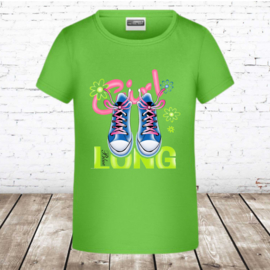 Meisjes T-shirt lime shoes
