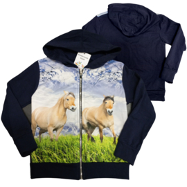 Meisjes vest met bruine paarden