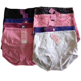 Fine Woman katoenen hoge taille dames slips 10-pak