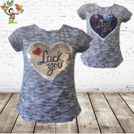 Meisjes t-shirt Luck blauw 10