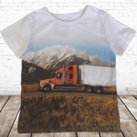 Kinder t-shirt met vrachtwagen LOO4