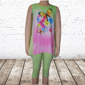 Shirt met legging vlinder groen 4