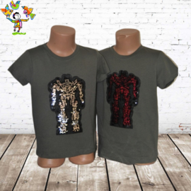 Jongens T-shirt robot groen 14