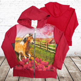 Roze kindervest met paard