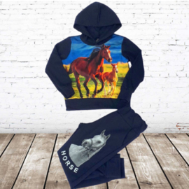 Joggingpak met paarden blauw