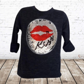 Wrijfshirt Kiss blauw