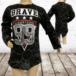 Longsleeve jongens Brave 99 zwart