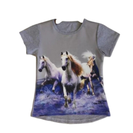 T-shirt met paard grijs
