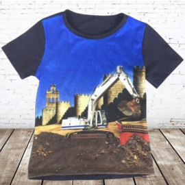 Kinder t-shirt met graafmachine