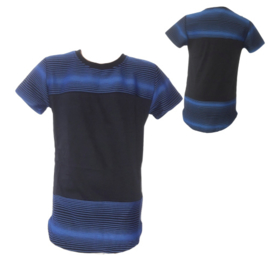 Jongens shirt zwart/blauw