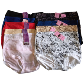 Fine Woman katoenen hoge taille dames slips 10-pak