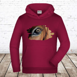Bordeaux rode hoodie met paardenoog