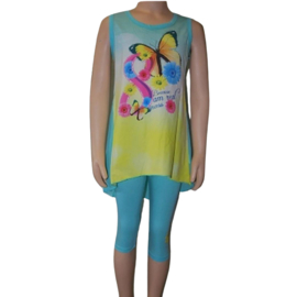 shirt met legging Vlinder blauw 4