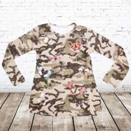 Longsleeve army vlinder creme