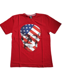 Heren t-shirt Skull rood