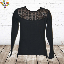 Zwarte longsleeve meisjes 98/104