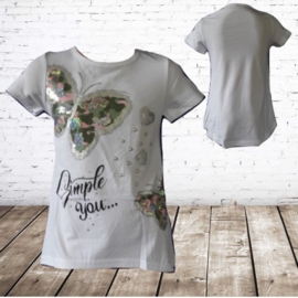 Meisjes t shirt Simply You wit