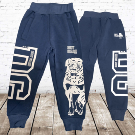 Blauwe joggingbroek met dog