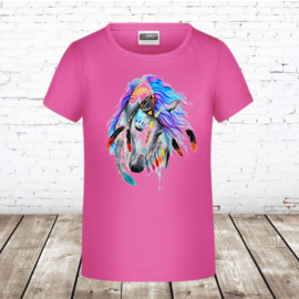 Roze t-shirt met paarden hoofd