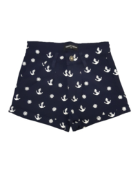 Meisjes short met ankers blauw