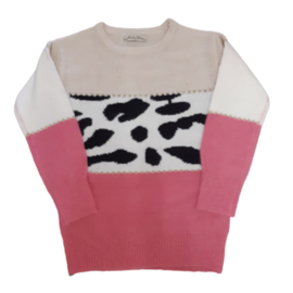 Meisjes trui met print  P807 roze