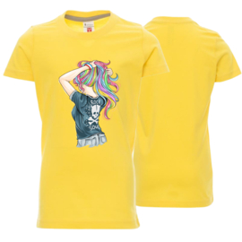 T-shirt Girl geel