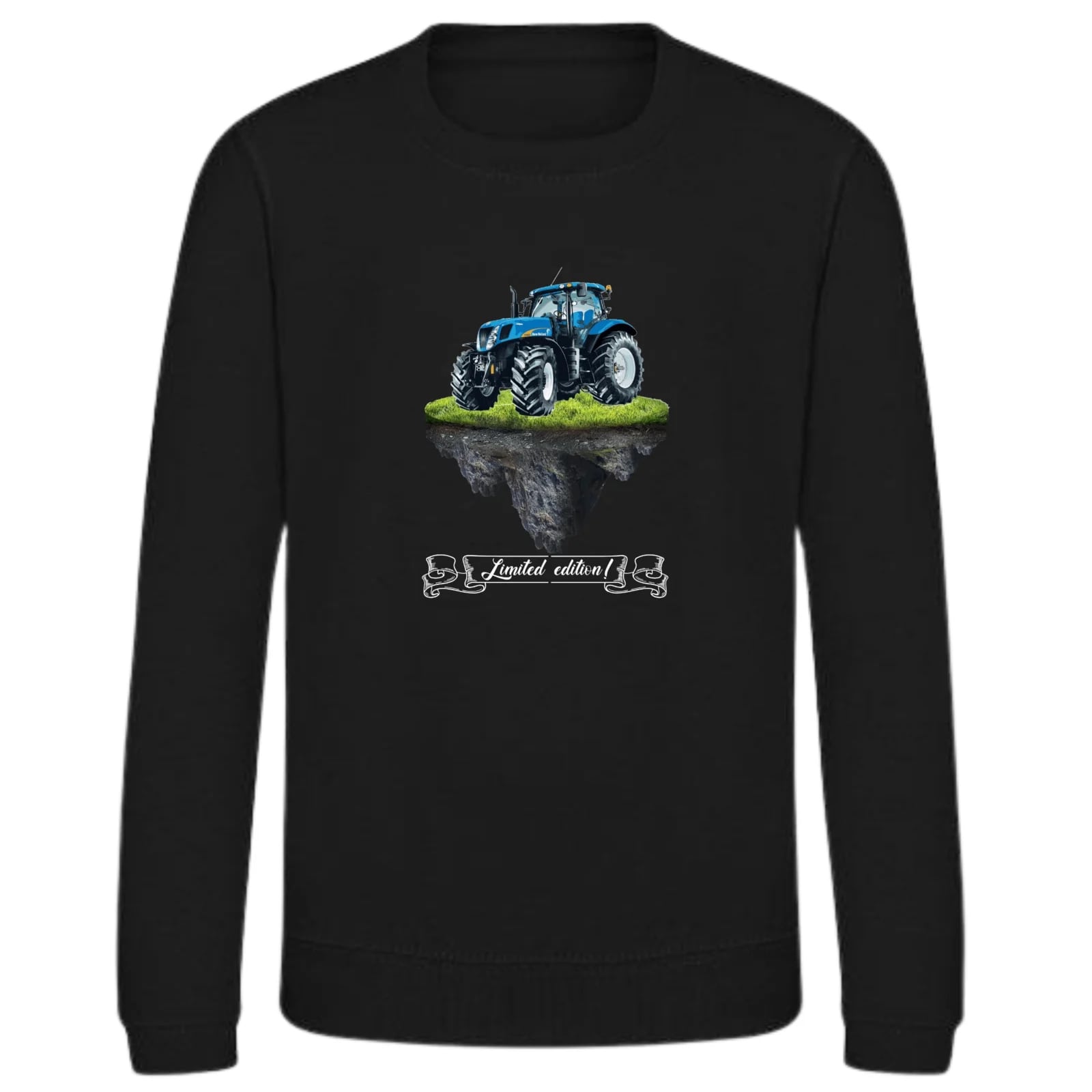 Zwarte sweater met tractor limited edition