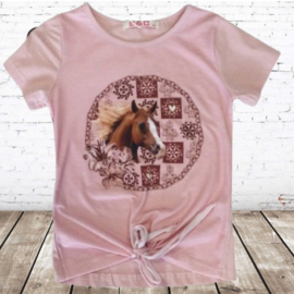 Paarden shirt roze F18