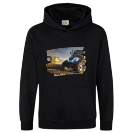 Zwarte hoodie met trekker