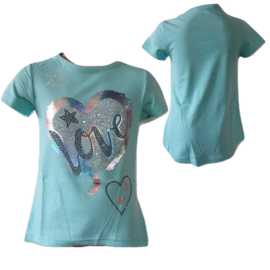 T-shirt meisjes Love mint