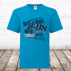 Jongens shirt Boys at work blauw