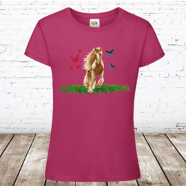 T shirt paard met vlinders