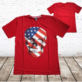 Heren t-shirt Skull rood