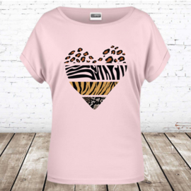 Dames T-shirt Panter hart roze