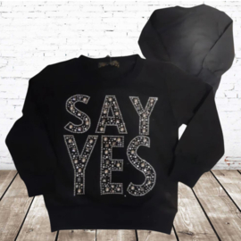 Kinder shirt Say Yes zwart