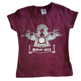 T-shirt Biker Girl aubergine