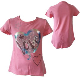 T shirt meisjes Love roze