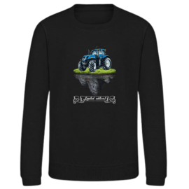 Zwarte sweater met tractor limited edition