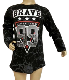 Longsleeve jongens Brave 99 zwart