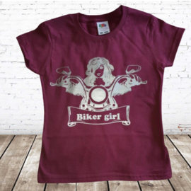 T-shirt Biker Girl aubergine